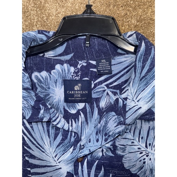 Caribbean Shirt Size XXL Hawaiian Floral Short Sleeve Button Down - Picture 3 of 4